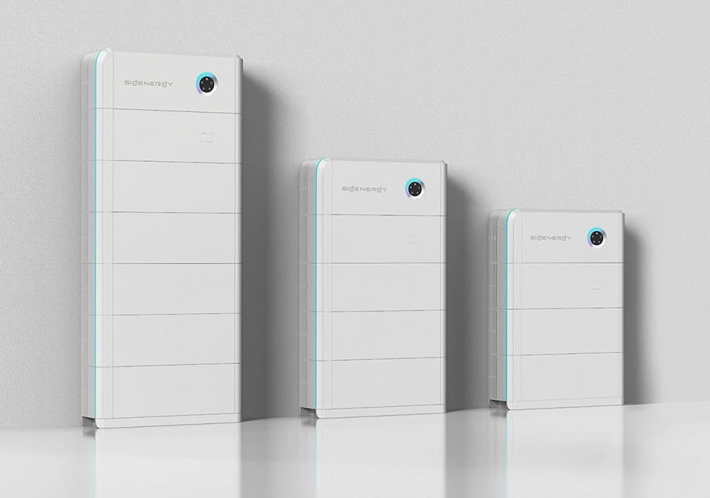 Sigenergy thuisbatterij in drie opstellingen, van klein naar groot